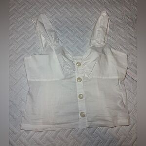 Modcloth | NWT Cotton White Button-Up Sleeveless Top